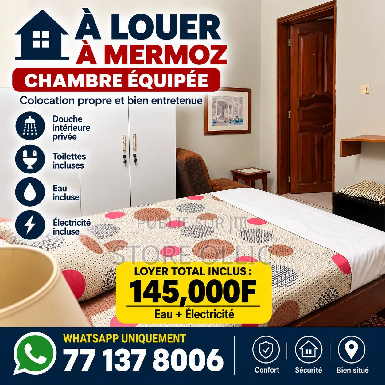 Chambre Équipée À Mermoz — Pour Étudiant / Stagiaire / Pro