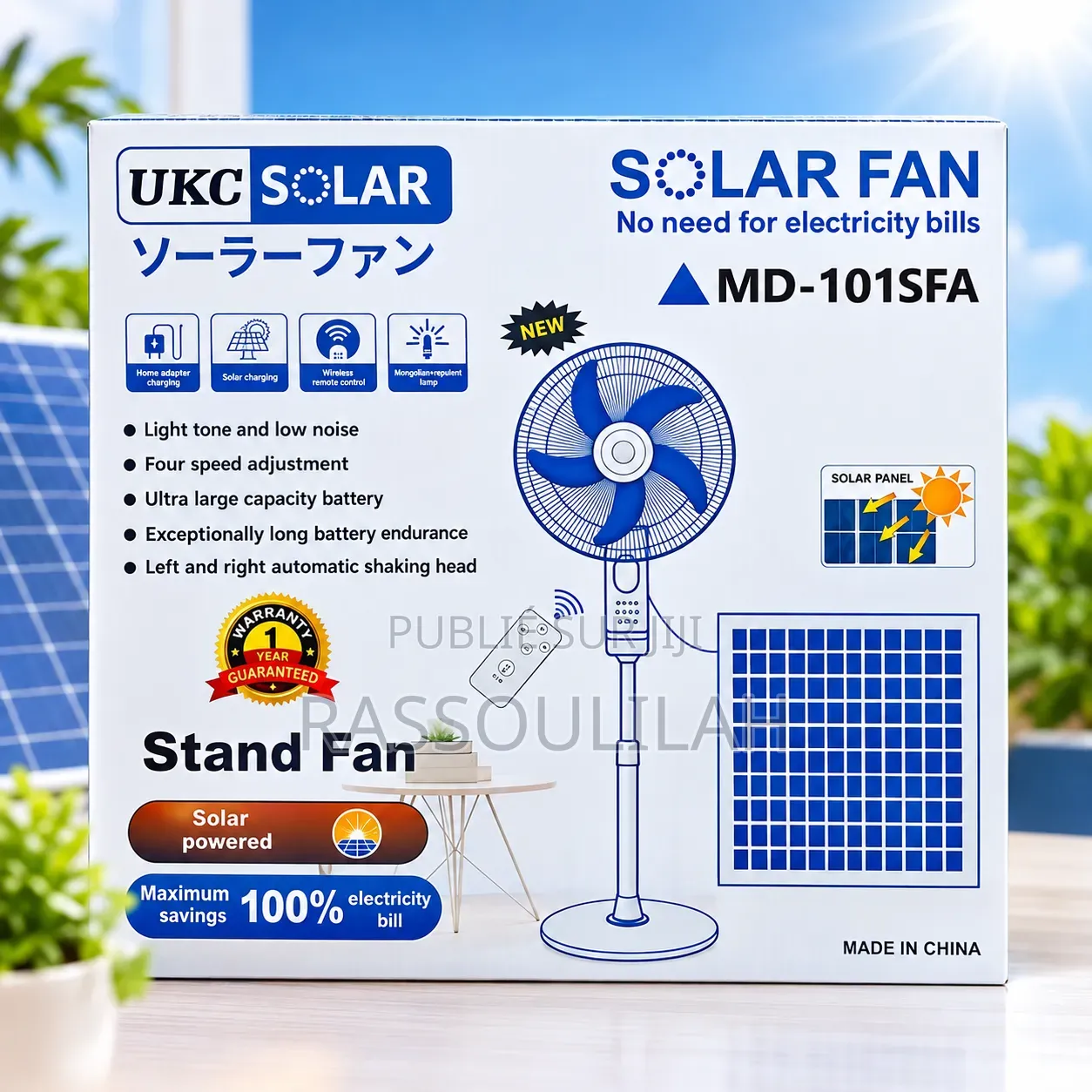 Ventilateur Solaire Sur Pied