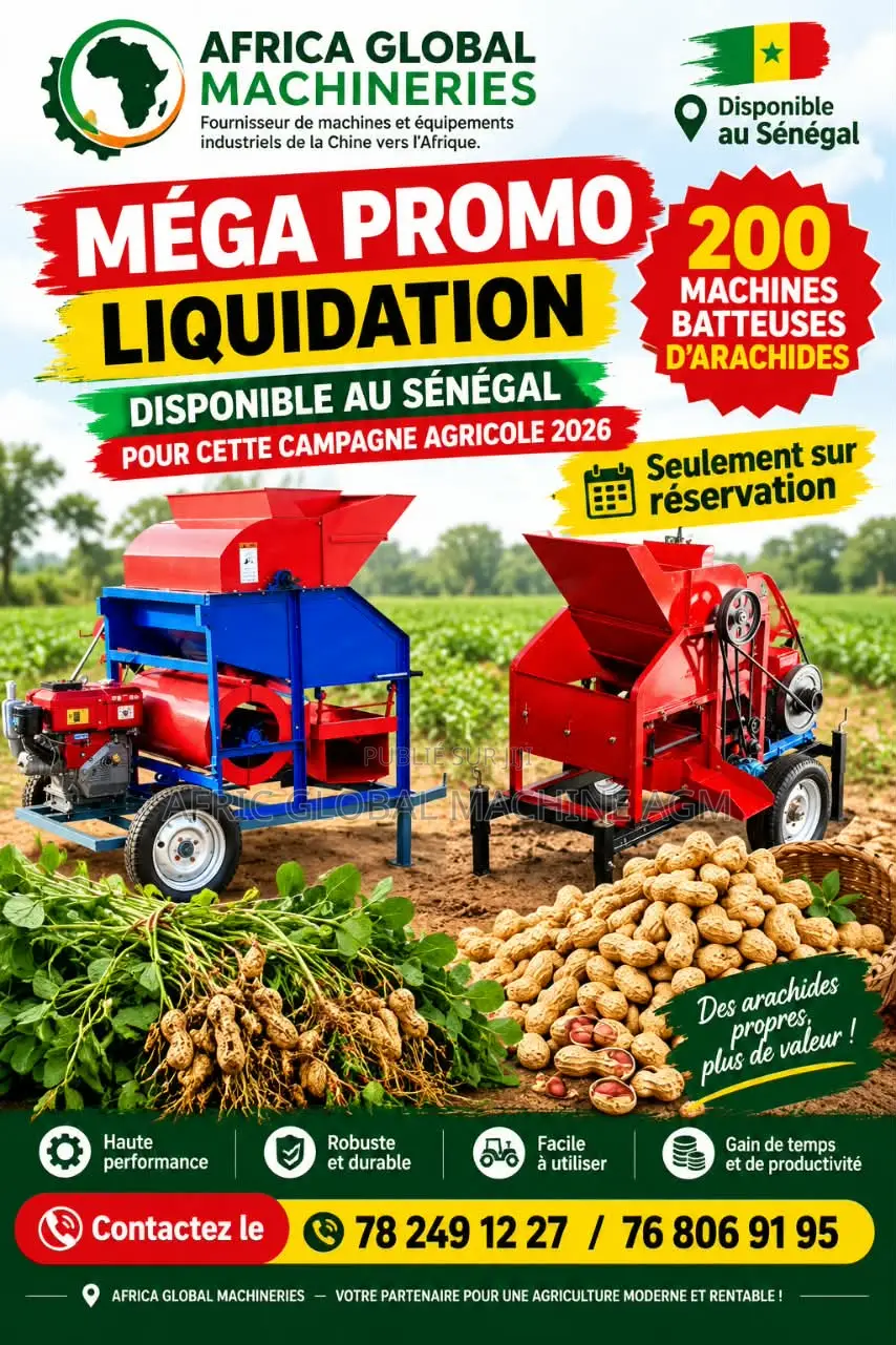 Machine Batteuse d'Arachides Neuve 12HP – 60 À 80 Sacs/Jour – Sénégal