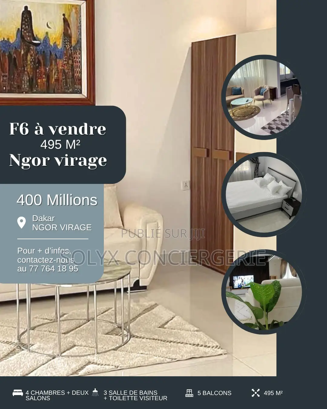 Meublé 6chbre Appartement dans Appartement De Types, Ngor à Vendre