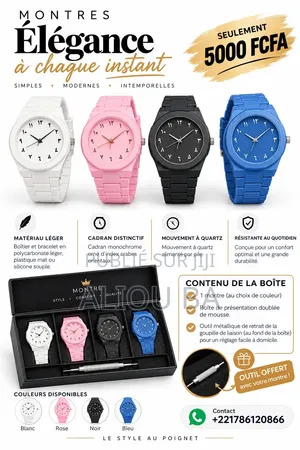 Montre À Quartz en Polycarbonate-Chiffres Arabes