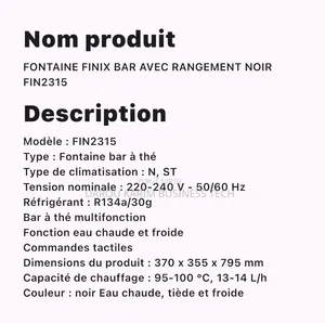 Fontaine Finix Bar Avec Rangement Noir Fin2315