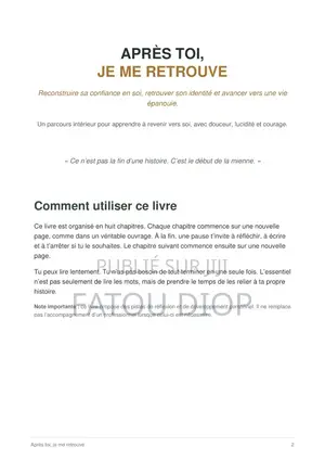 Ebook PDF : "Après Toi, Je Me Retrouve"