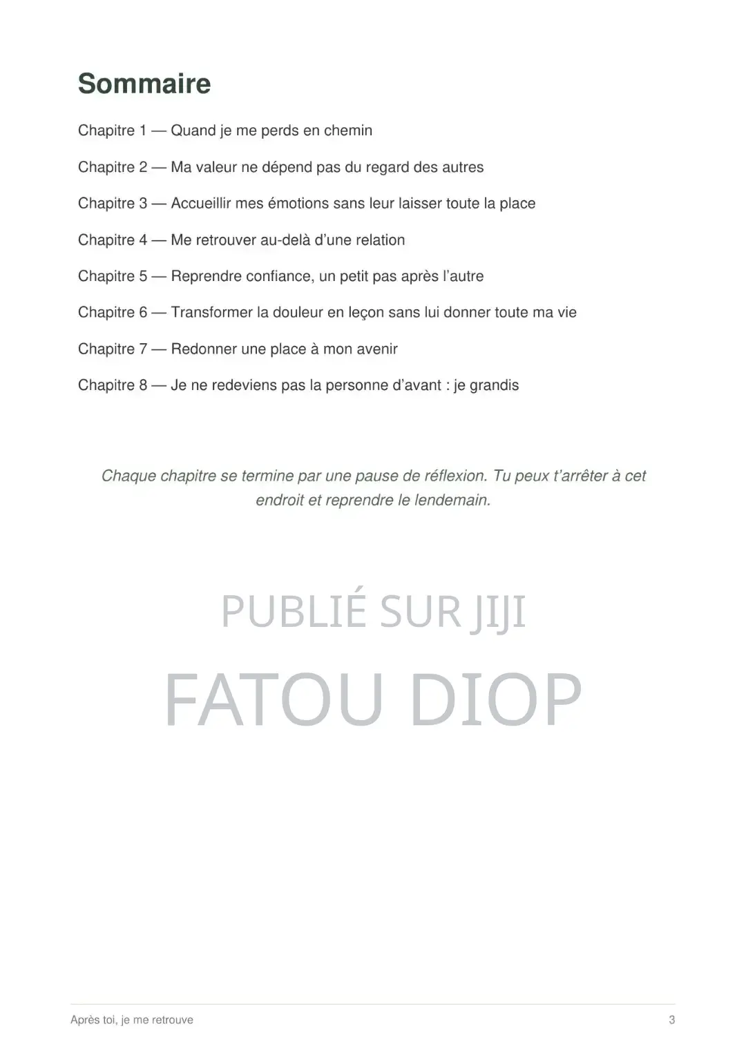 Ebook PDF : "Après Toi, Je Me Retrouve"