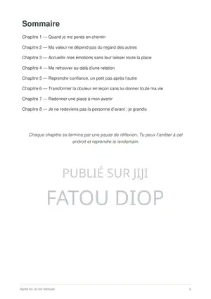 Ebook PDF : "Après Toi, Je Me Retrouve"