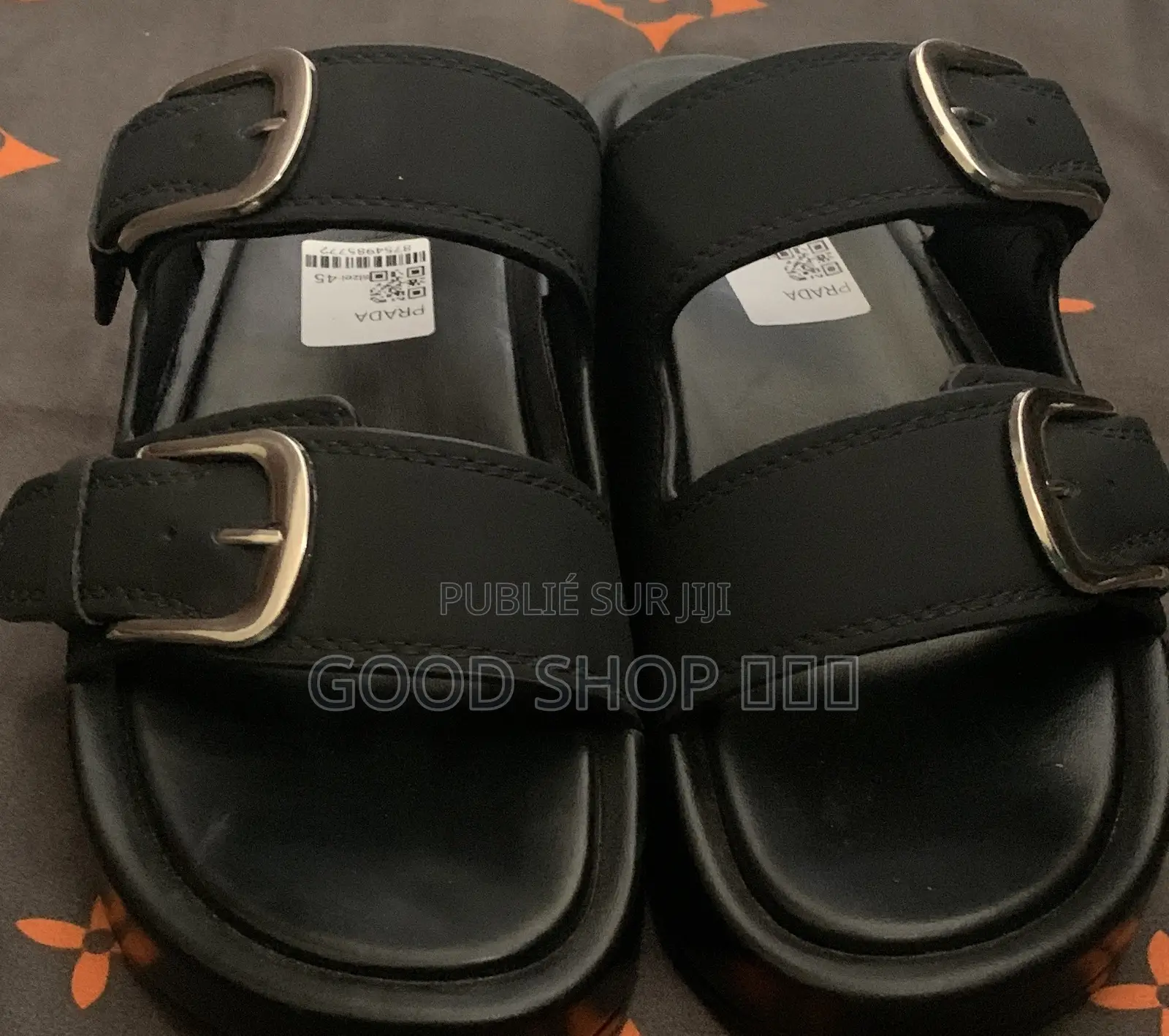 Sandales Mules en Cuir Noir – P.45
