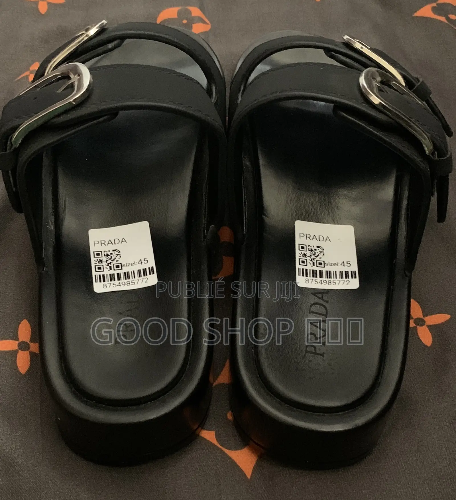 Sandales Mules en Cuir Noir – P.45