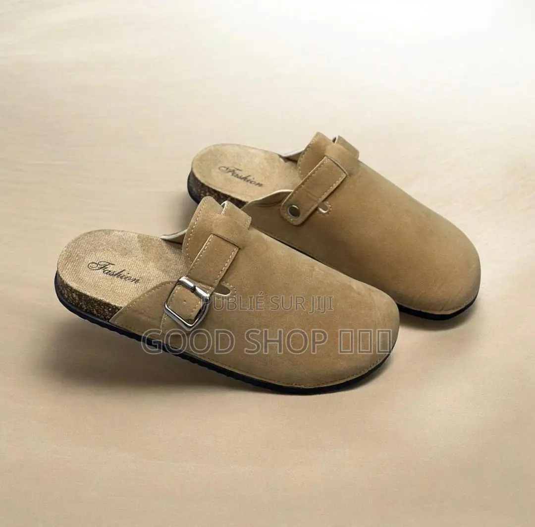 Mules Sabots en Suède Avec Boucle