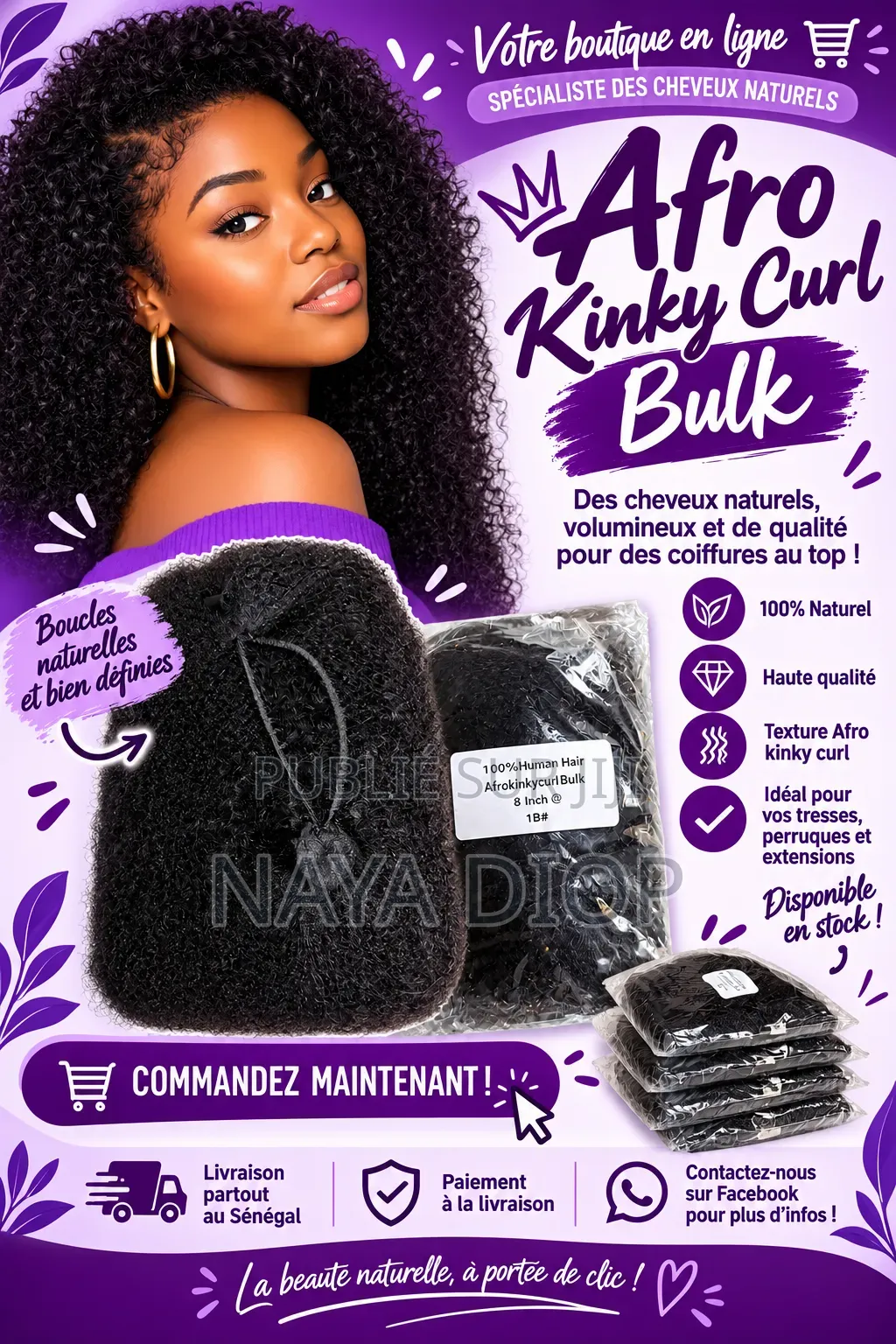 Cheuveux Kinky 100% Naturels Pour Sublimer Nos Reines