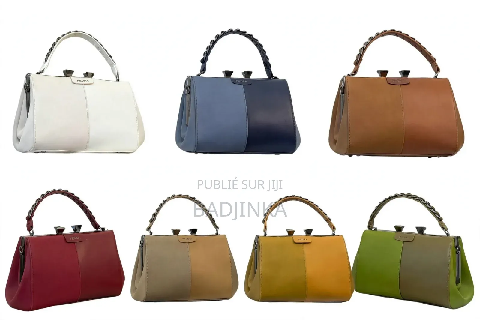 Sac À Main De Femme Chic Bicolore Anse Tressée 8 Couleur À Kolda
