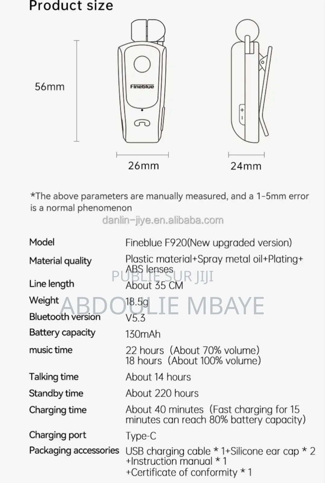 Écouteurs Sans Fil Bluetooth F920 Pro