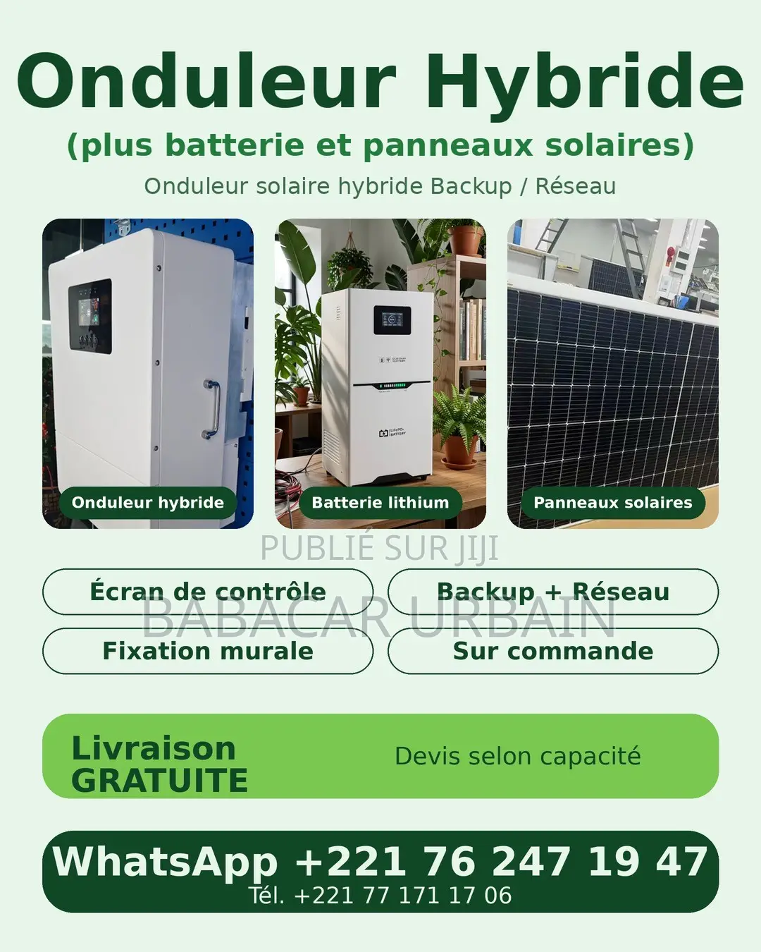 Ondueleur Hybrid (Batteries + Panneaux Solaires)