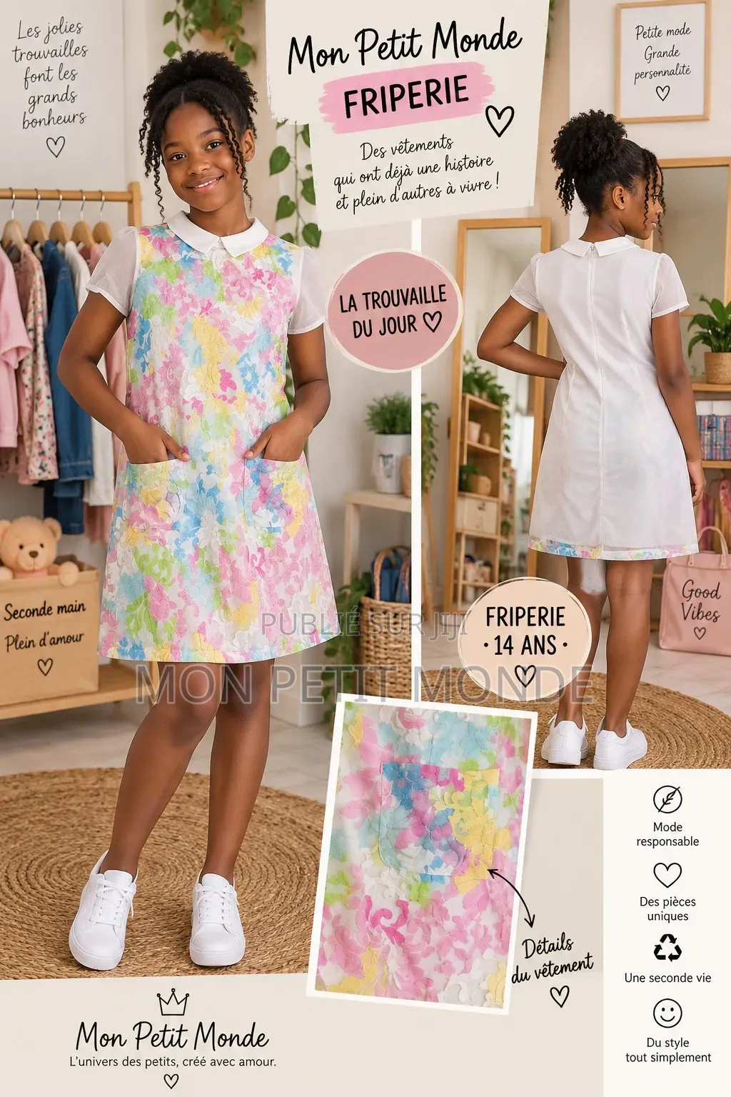 Robe Fille Fleurie – 14 Ans