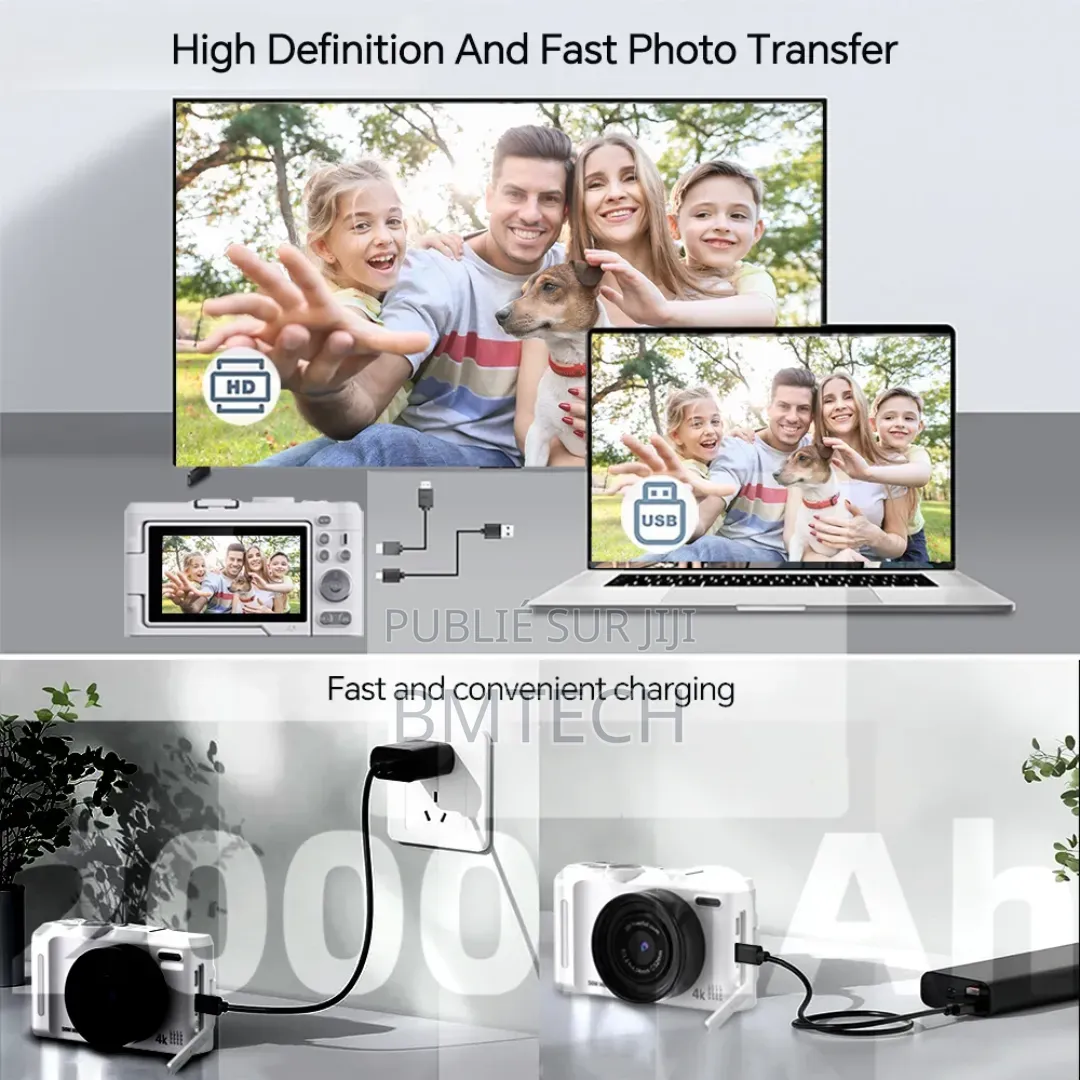 Appareil Photo Numérique Zoom 16X Écran 2.8 Étanche Antichoc Vidéo 4K