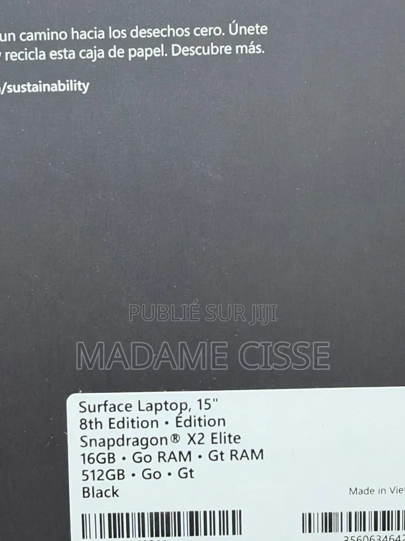 Nouveau Microsoft Surface Laptop 8 16GB Qualcomm Snapdragon X Elite SSD