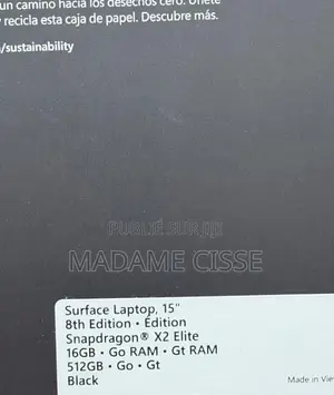 Nouveau Microsoft Surface Laptop 8 16GB Qualcomm Snapdragon X Elite SSD