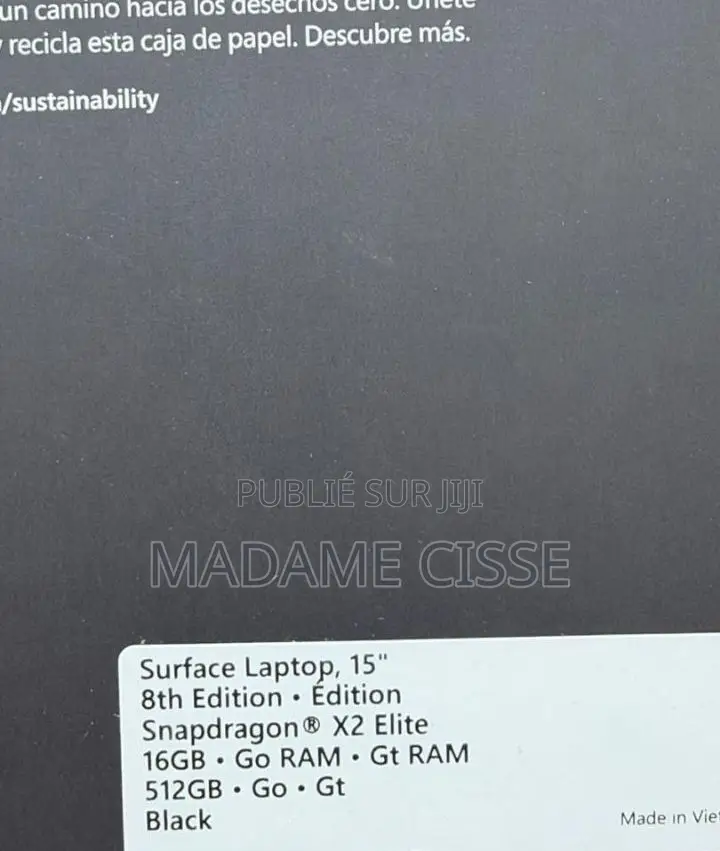 Nouveau Microsoft Surface Laptop 8 16GB Qualcomm Snapdragon X Elite SSD