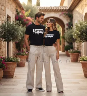 Ensembles Pantalons Bas Larges Et T-Shirt Suprême Original