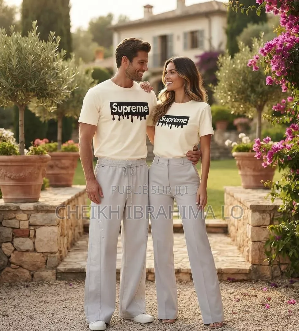 Ensembles Pantalons Bas Larges Et T-Shirt Suprême Original