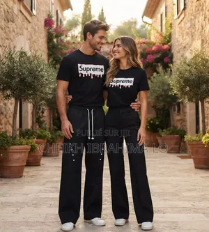 Ensembles Pantalons Bas Larges Et T-Shirt Suprême Original