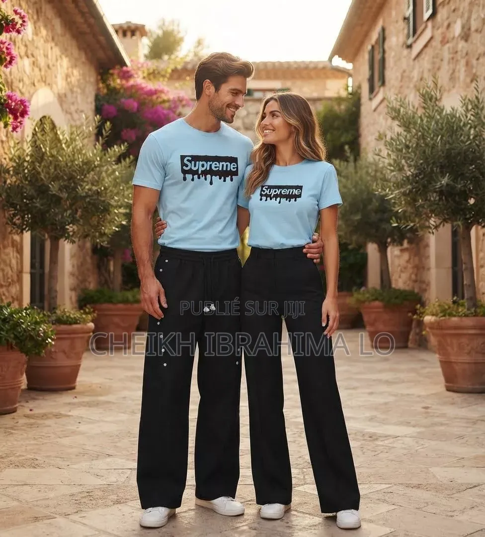 Ensembles Pantalons Bas Larges Et T-Shirt Suprême Original