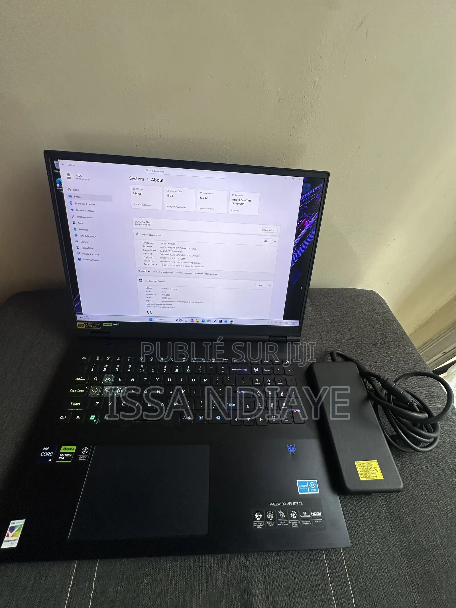 Nouveau Acer Predator Helios 18 32GB Intel Core i9 SSD 1T