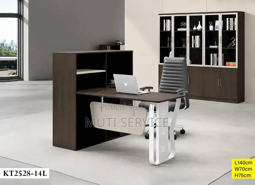 Bureau Avec Retour Et Étagère Intégrée (140 X 70 Cm)