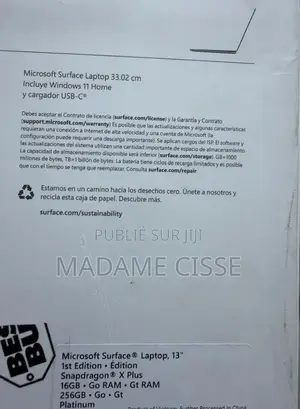 Nouveau Microsoft 16GB Qualcomm Snapdragon X Plus SSD 256GB