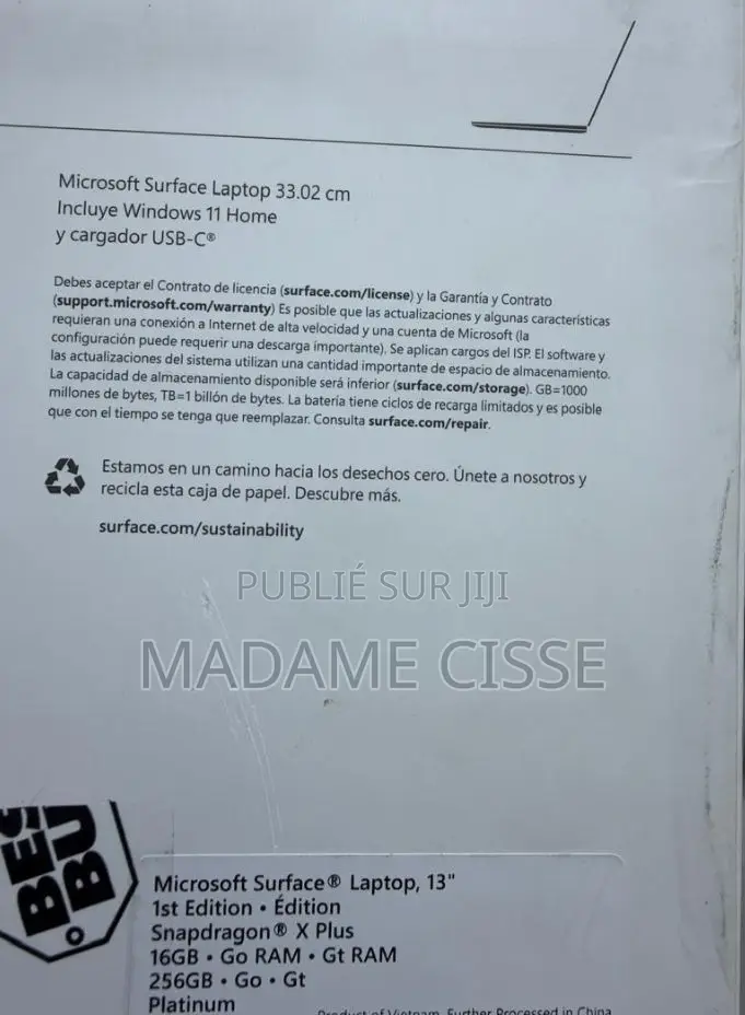 Nouveau Microsoft 16GB Qualcomm Snapdragon X Plus SSD 256GB