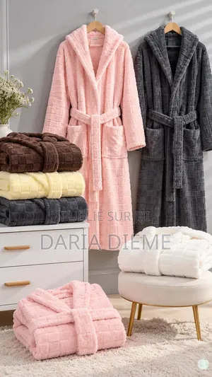 Peignoir Coton Velour Unique Grande Modèle