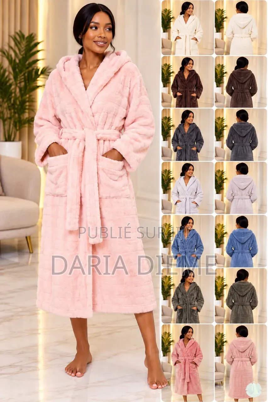 Peignoir Coton Velour Unique Grande Modèle