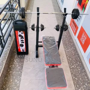 Ensemble d'Haltères 50kg + Banc Musculation Couché