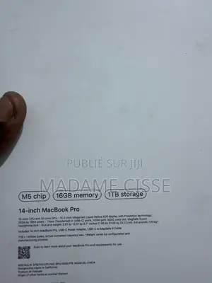 Nouveau Apple MacBook Pro 2025 M5 16GB Apple M5 SSD 1T