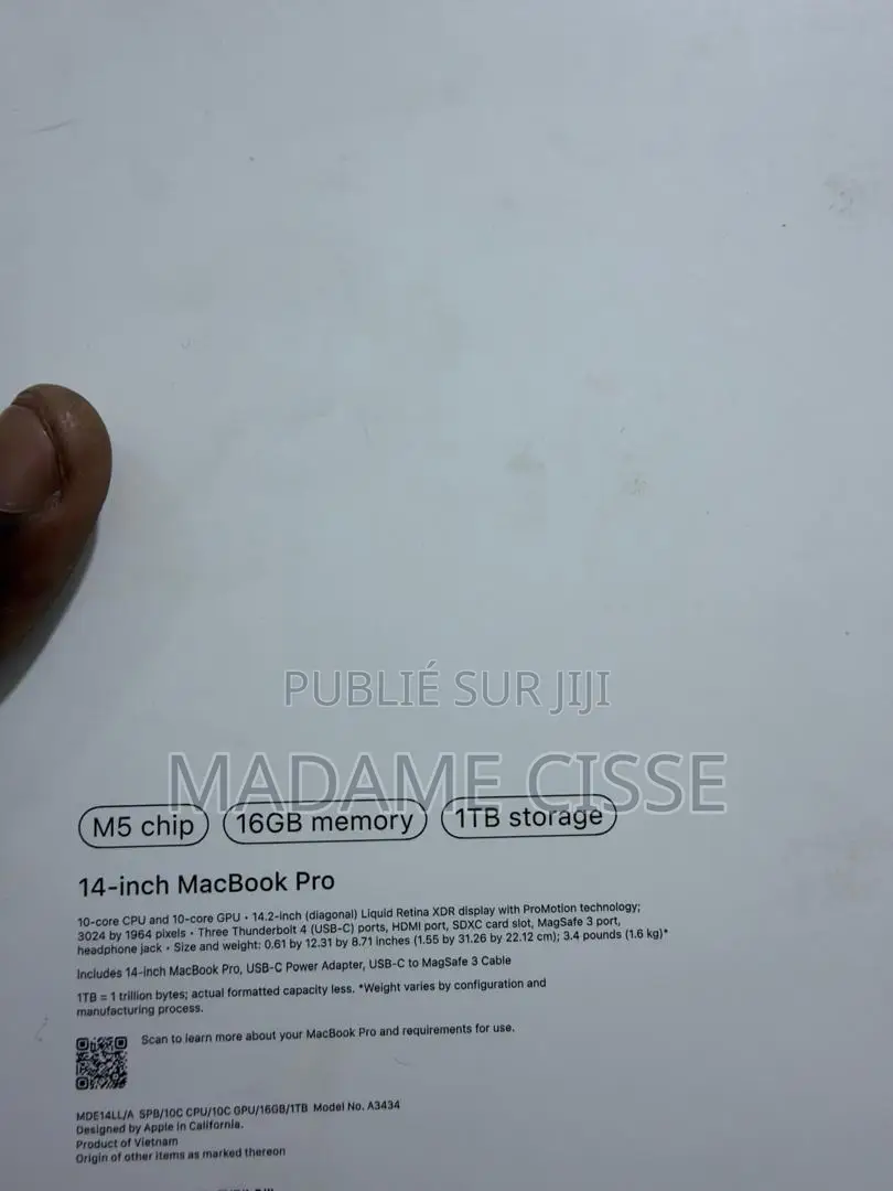 Nouveau Apple MacBook Pro 2025 M5 16GB Apple M5 SSD 1T