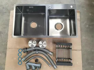 Évier De Cuisine 2 Bacs Avec Robinet Et Ces Accessoires