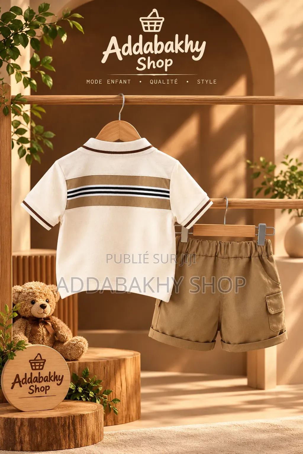 Ensemble Garçon Très Class Beige Marron