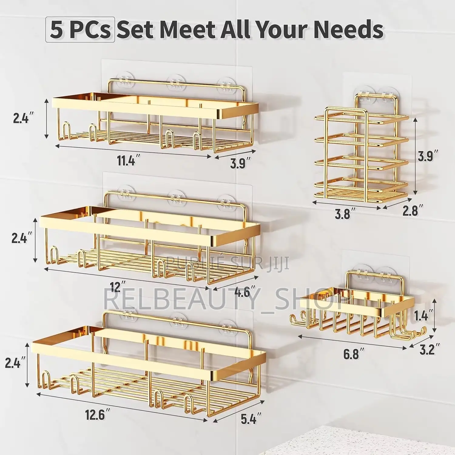 Ensemble 5 Pièces De Rangements Pour Salle De Bain