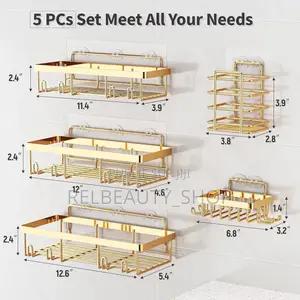 Ensemble 5 Pièces De Rangements Pour Salle De Bain