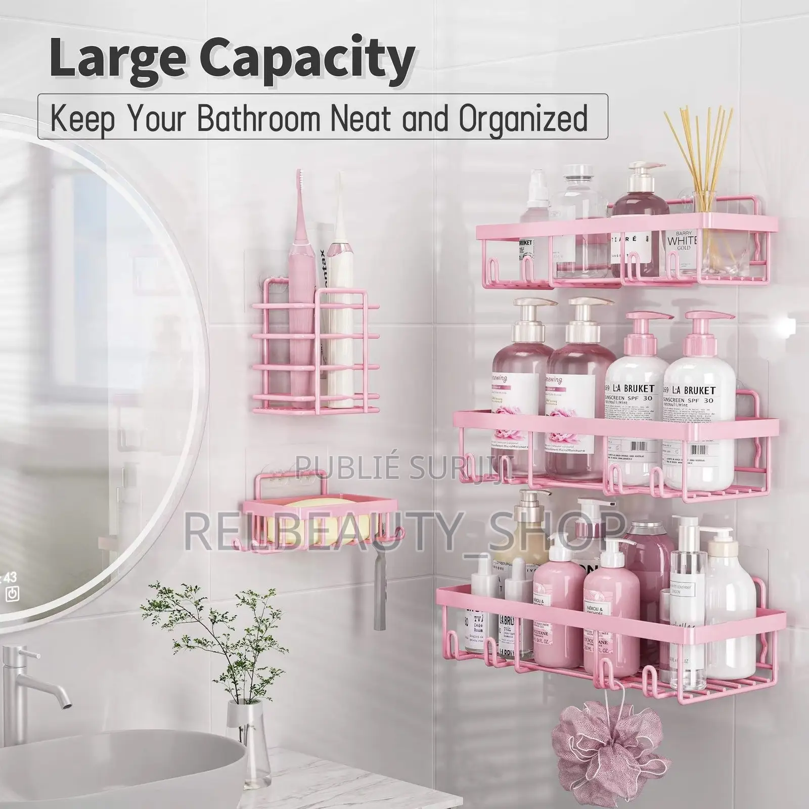 Ensemble 5 Pièces De Rangements Pour Salle De Bain