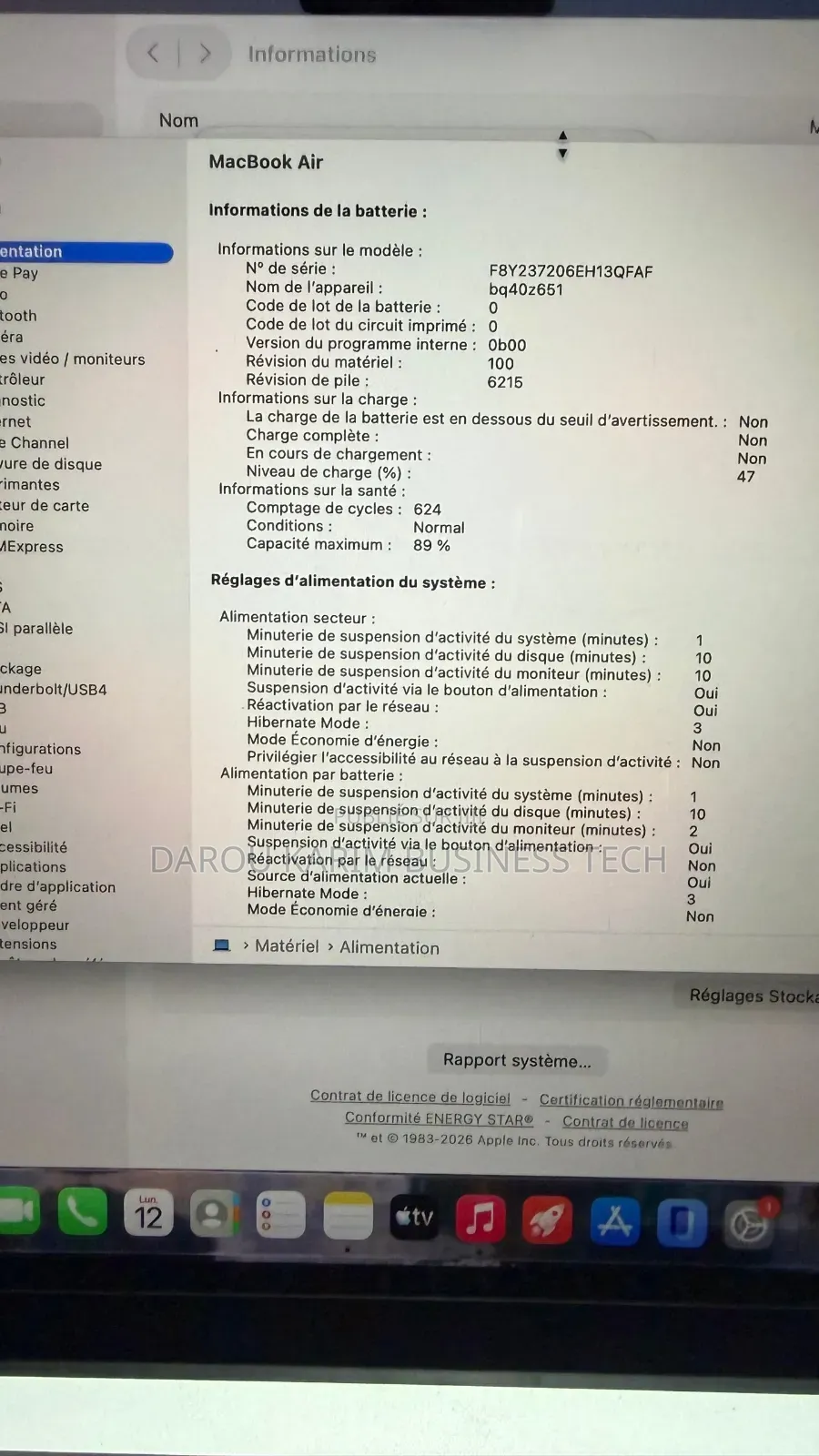 Nouveau Apple MacBook Air 2022 M2 8GB Apple M2 SSD 512GB