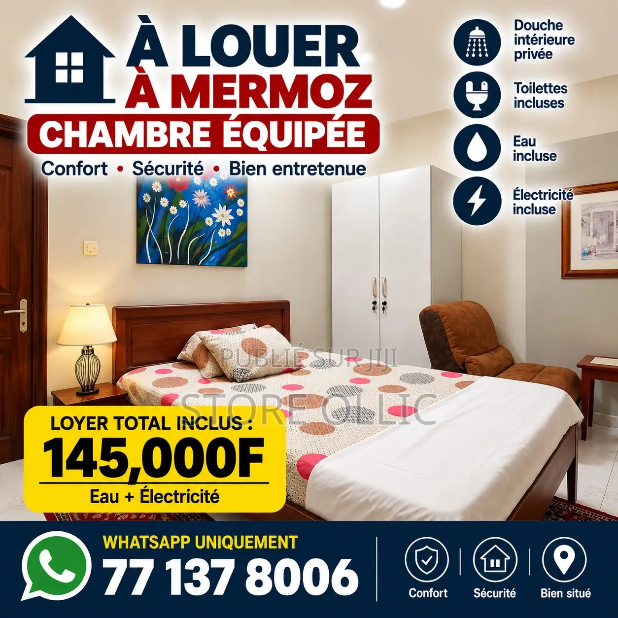 Meublé Studio dans Mermoz Sacré-Cœur à Louer