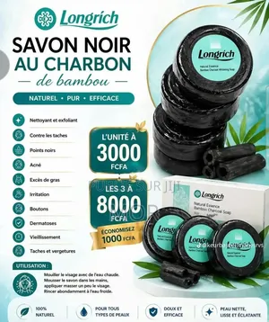 ✨ Savon Noir Au Charbon De Bambou Longrich ✨