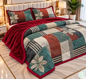 Couette Double Face (Couette Coton +Couverture Polaire) 4 Pièces
