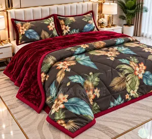 Couette Double Face (Couette Coton +Couverture Polaire) 4 Pièces