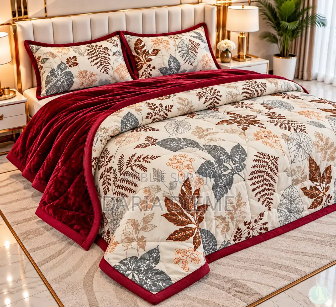 Couette Double Face (Couette Coton +Couverture Polaire) 4 Pièces