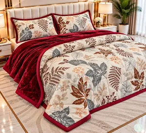 Couette Double Face (Couette Coton +Couverture Polaire) 4 Pièces