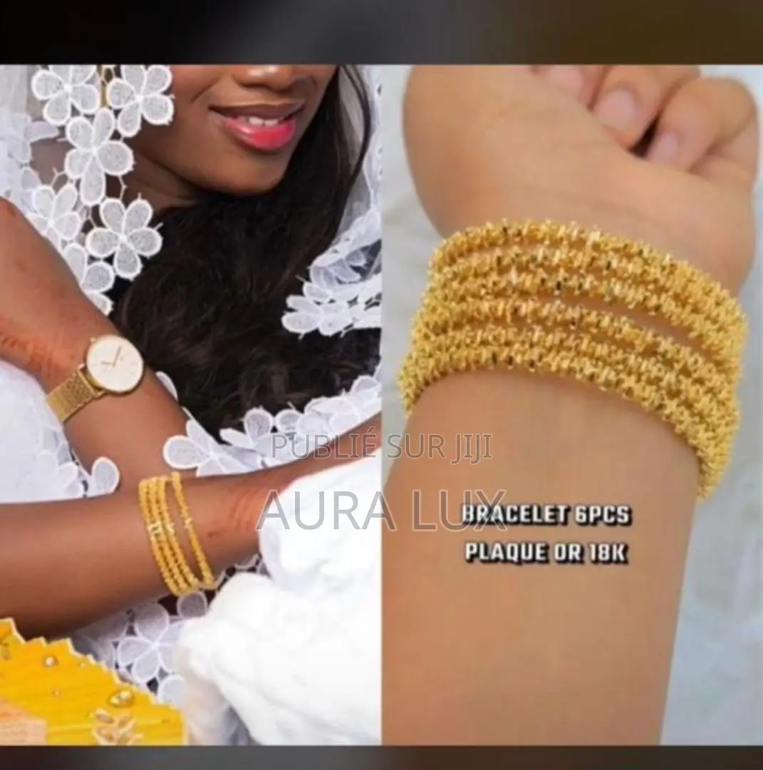 Bracelet Plaqué or 6pièces Dans Un Seul Lot Pour Un Look Chic&élégant