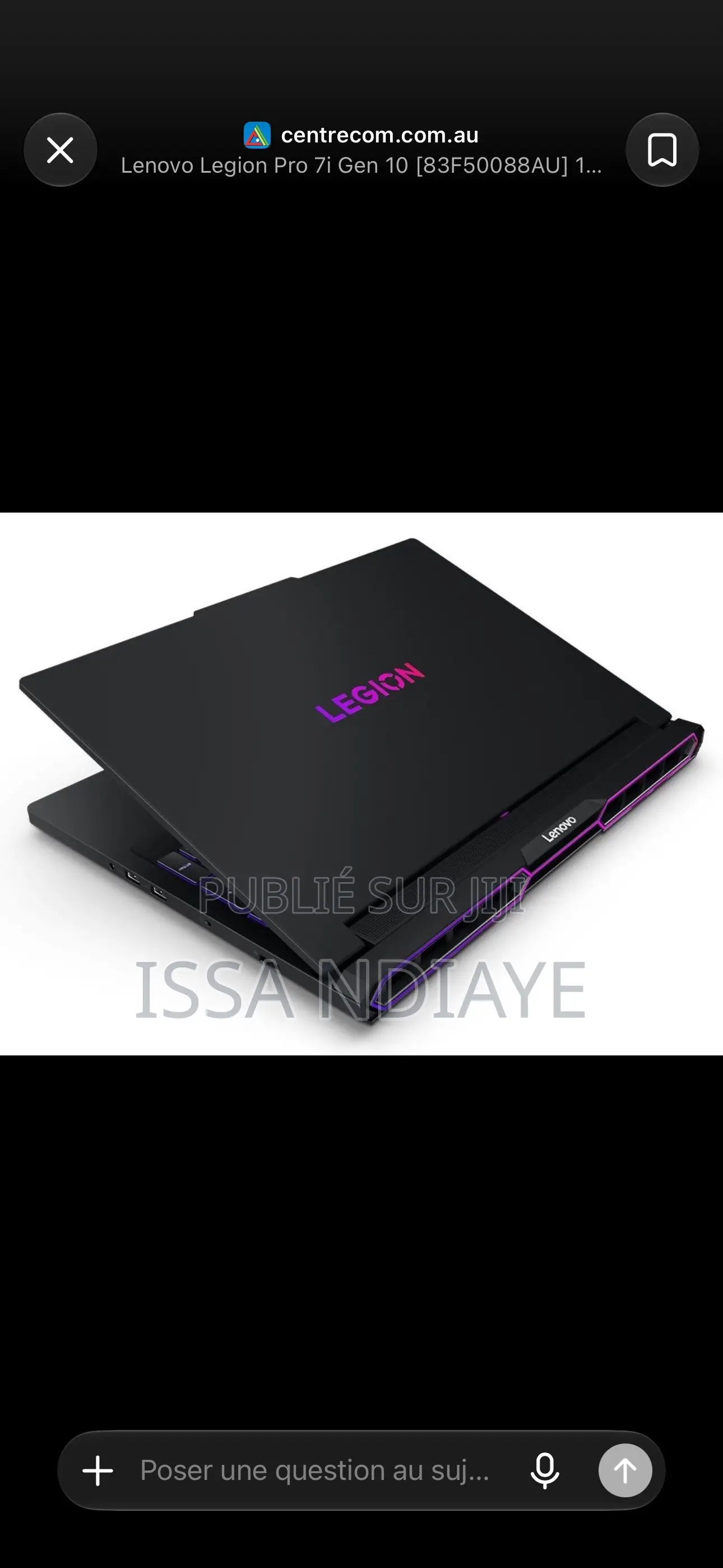 Nouveau Lenovo Legion 7 32GB Intel Core Ultra 9 SSD 1T