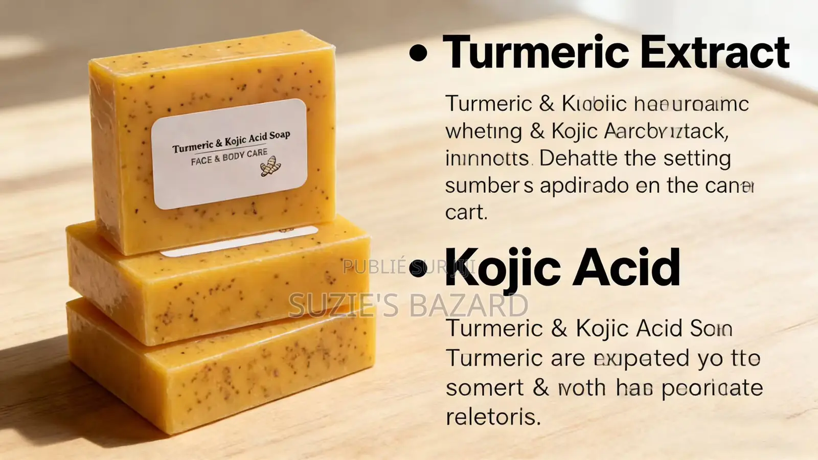 Savon Naturel Soin De La Peau - Curcuma Et Acide Kojic