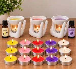 Coffret Senteur Brûle‐parfum, 15 Bougies & 2 Huiles (Noir / Blanc)